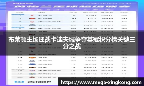 布莱顿主场迎战卡迪夫城争夺英冠积分榜关键三分之战
